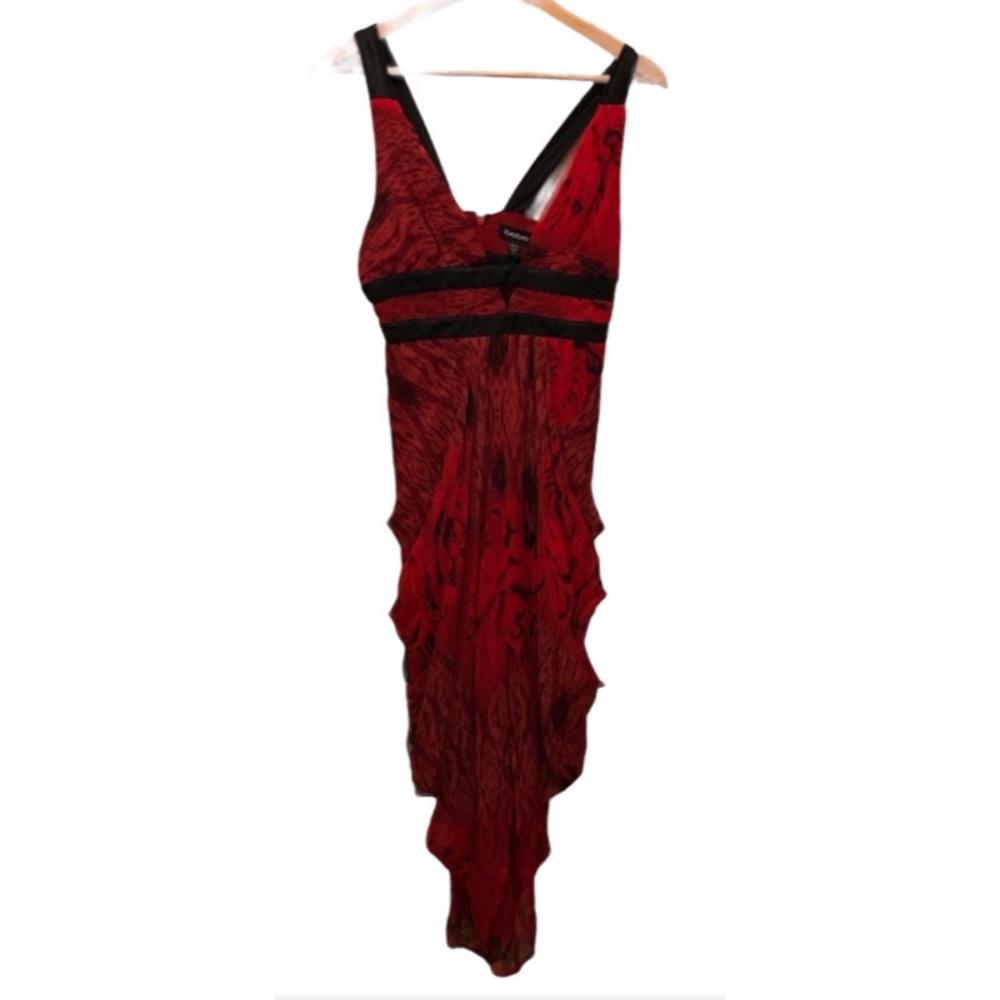Stunning NWT BeBe Red & Black Evening Dress